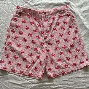 Vineyard Vines Pink Crab Seersucker Club shorts size 36